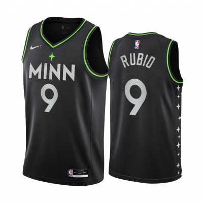 Nike Minnesota Timberwolves #9 Ricky Rubio Black Youth NBA Swingman 2020-21 City Edition Jersey